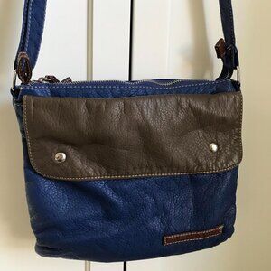 Brown and Blue Adjustable Unbranded Pleather Purse